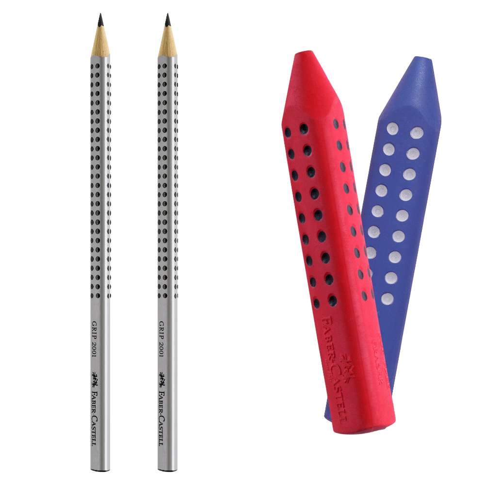 AKTION: 2x Bleistift Grip 2001 B plus 1x Radierstift, sortiert