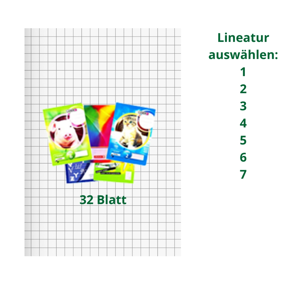 Doppelheft DIN A5, 32 Blatt