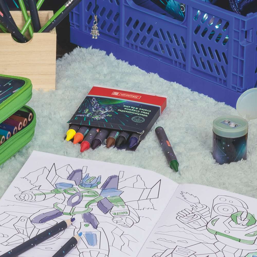 Brunnen Wachsmalstifte 8er, Robot Hero