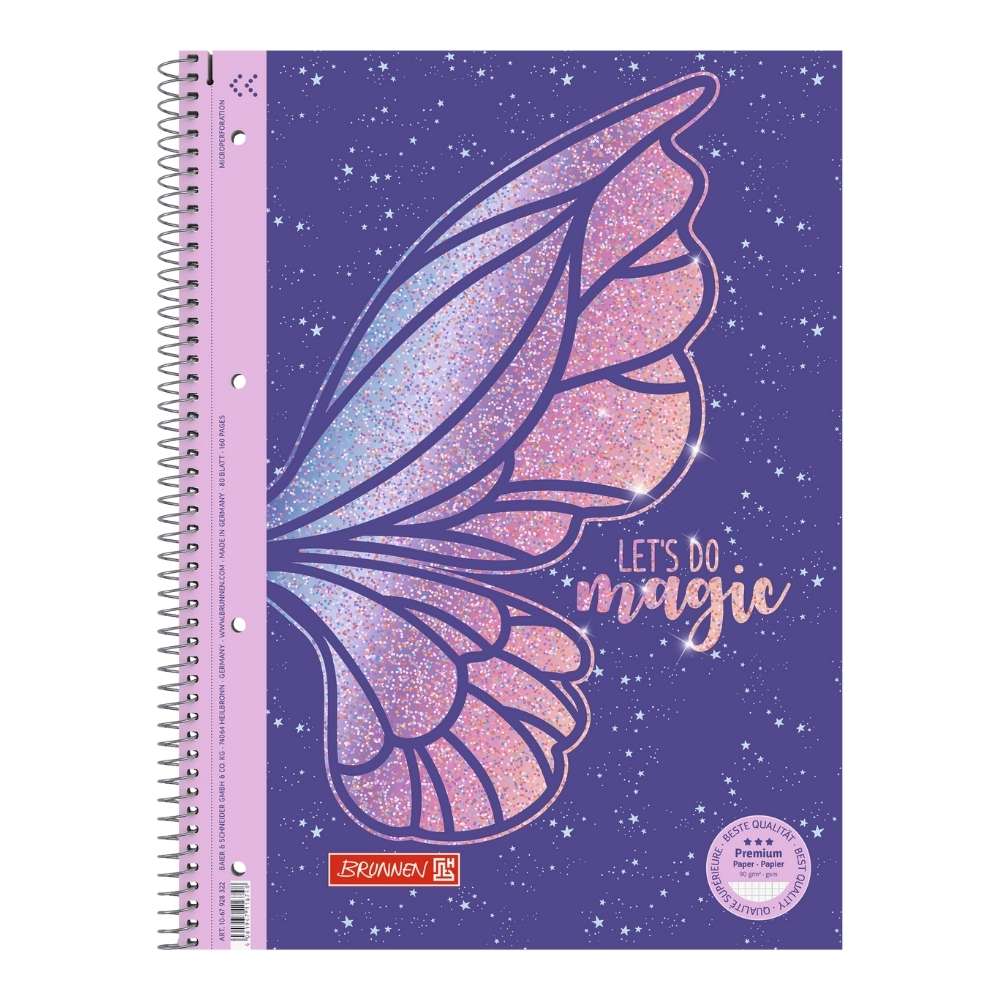 Collegeblock mit Motiv A4, Lineatur 28, Magic Butterfly