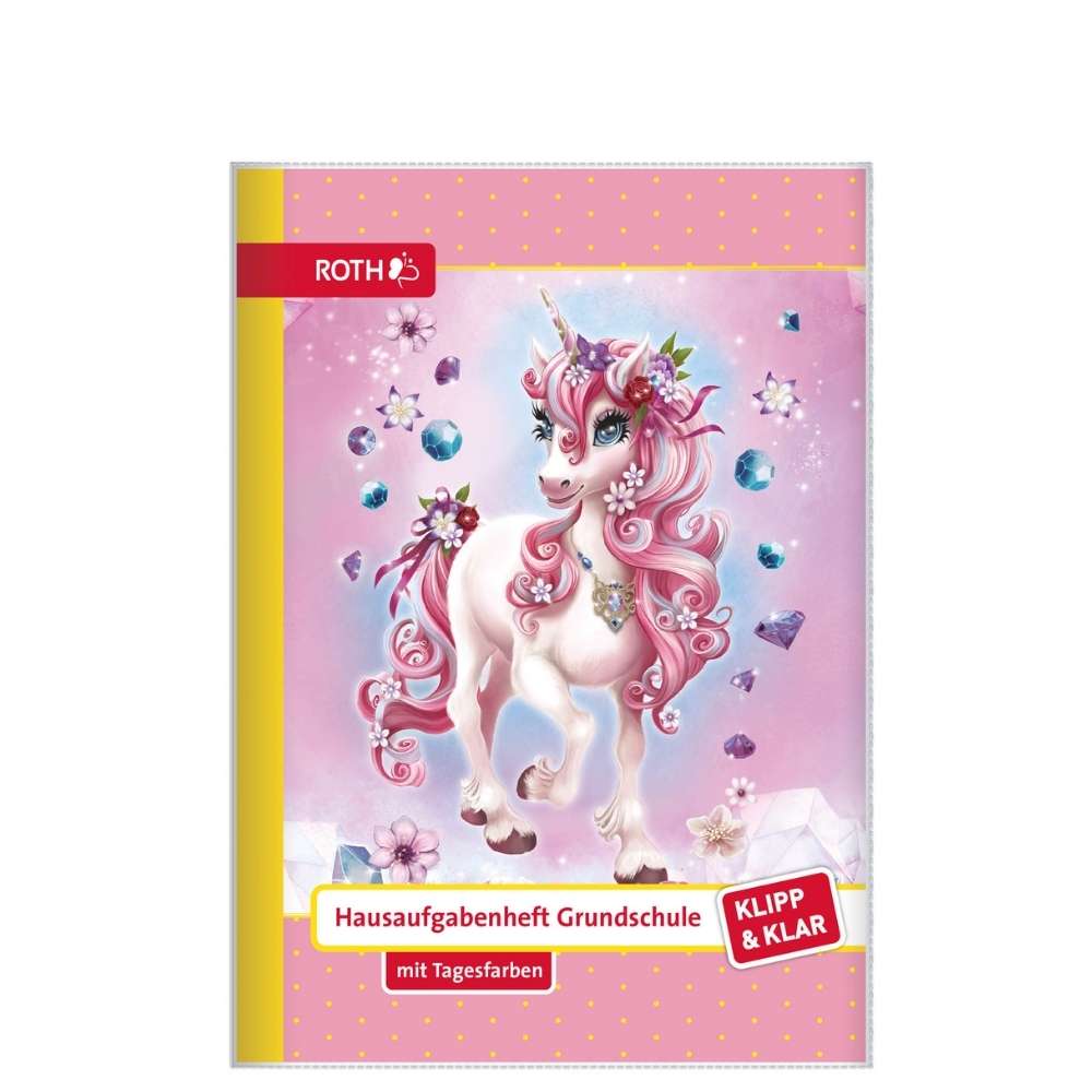 Hausaufgabenheft Grundschule "Klipp & Klar", Einhorn Beauty