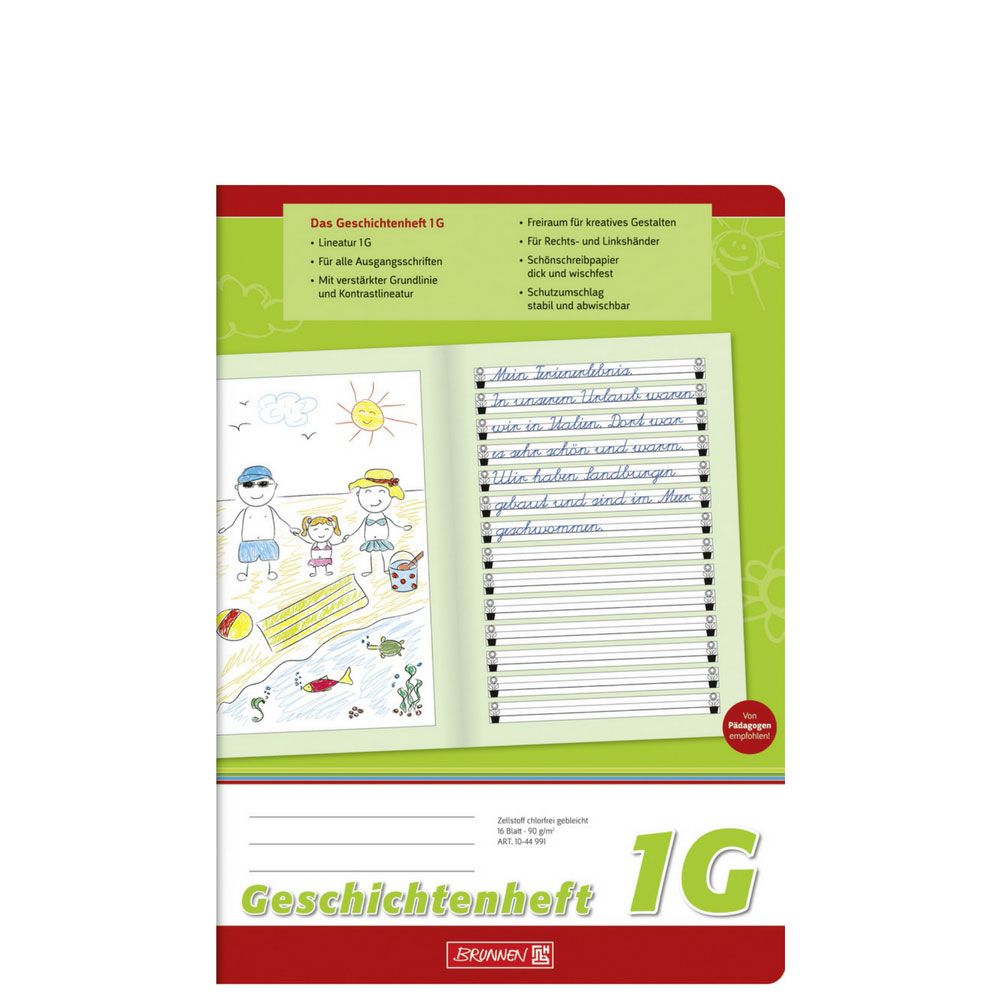 Brunnen Geschichtenheft A5 mit Lernblume, 1G