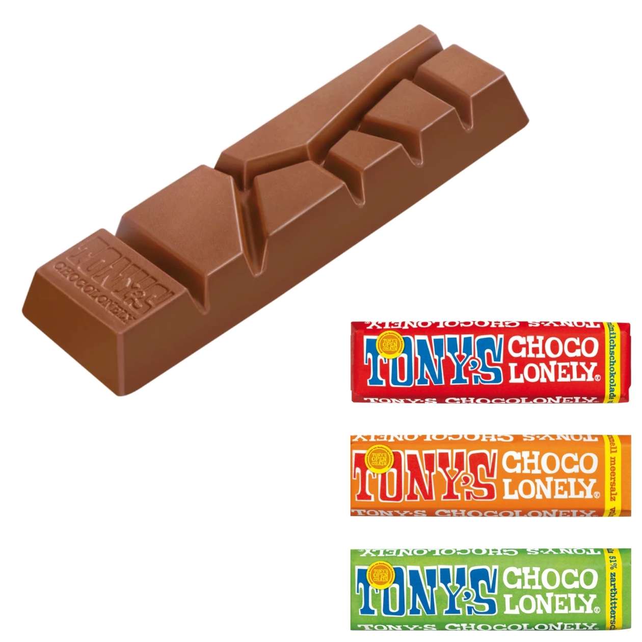 Tony's Chocolonely Riegel, verschiedene Sorten