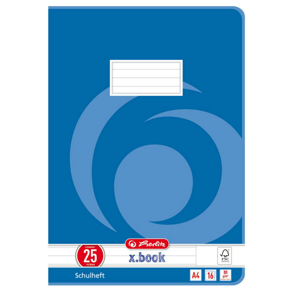Herlitz Heft A4, Lineatur 25, liniert mit Rand