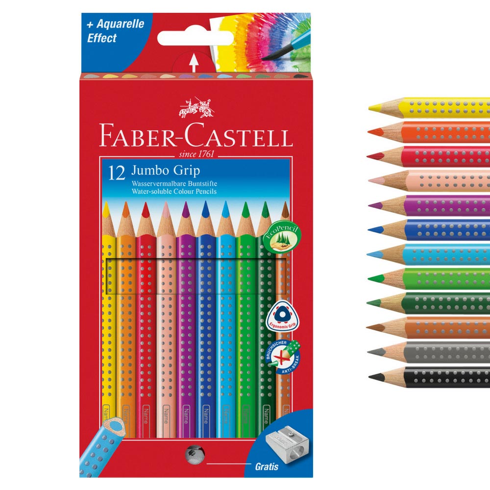 Faber-Castell Set XL, rot: Jumbo Grip Stifte, Farbkasten und mehr