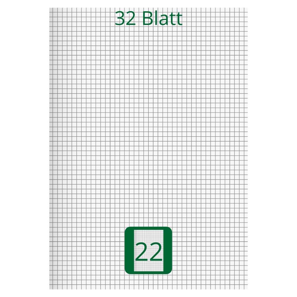 Doppelheft DIN A4, Lineatur 22, 32 Blatt