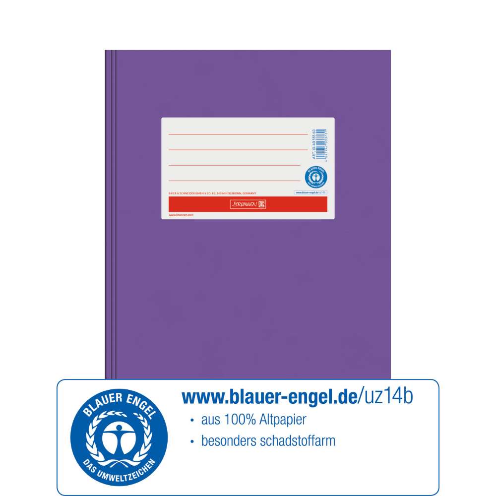 Karton Hefthülle Blauer Engel A5, Brunnen, violett