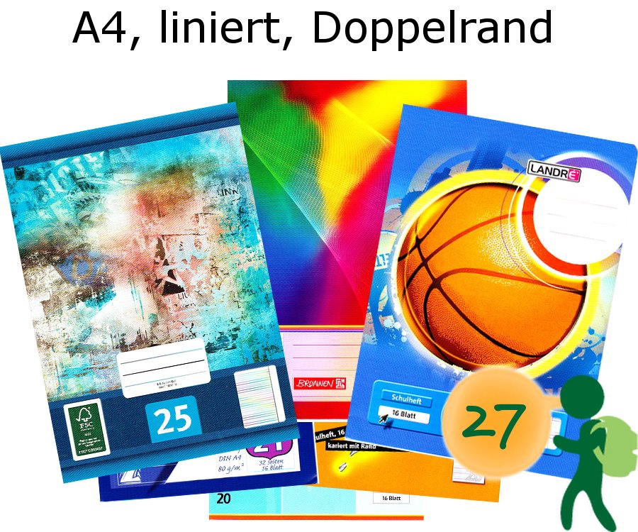 A4 Heft, Lineatur 27