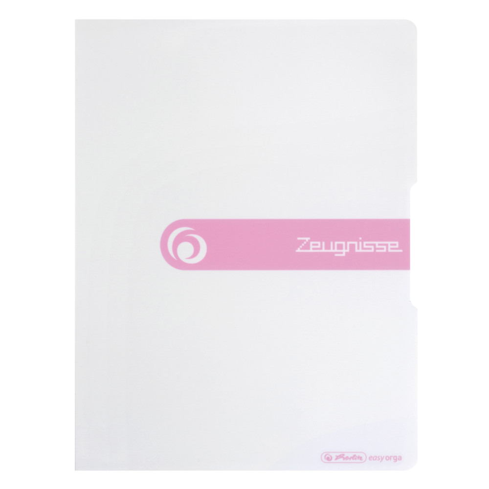 Herlitz Zeugnismappe, weiß/rosa, 20 Hüllen
