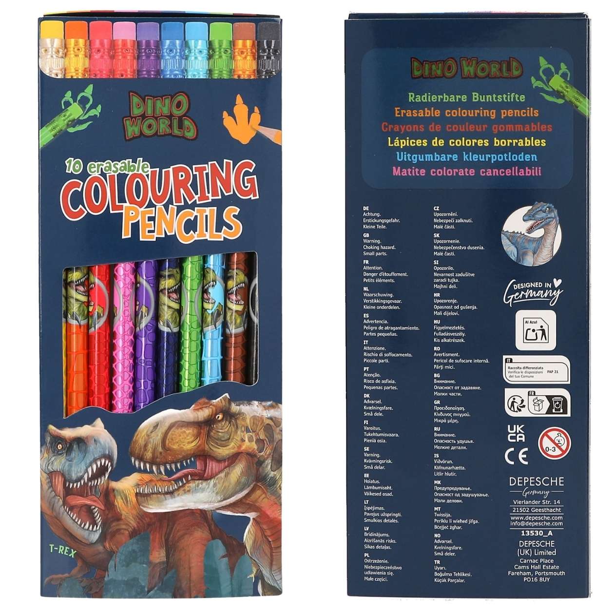 Dino World Buntstifte 10er Pack, radierbar