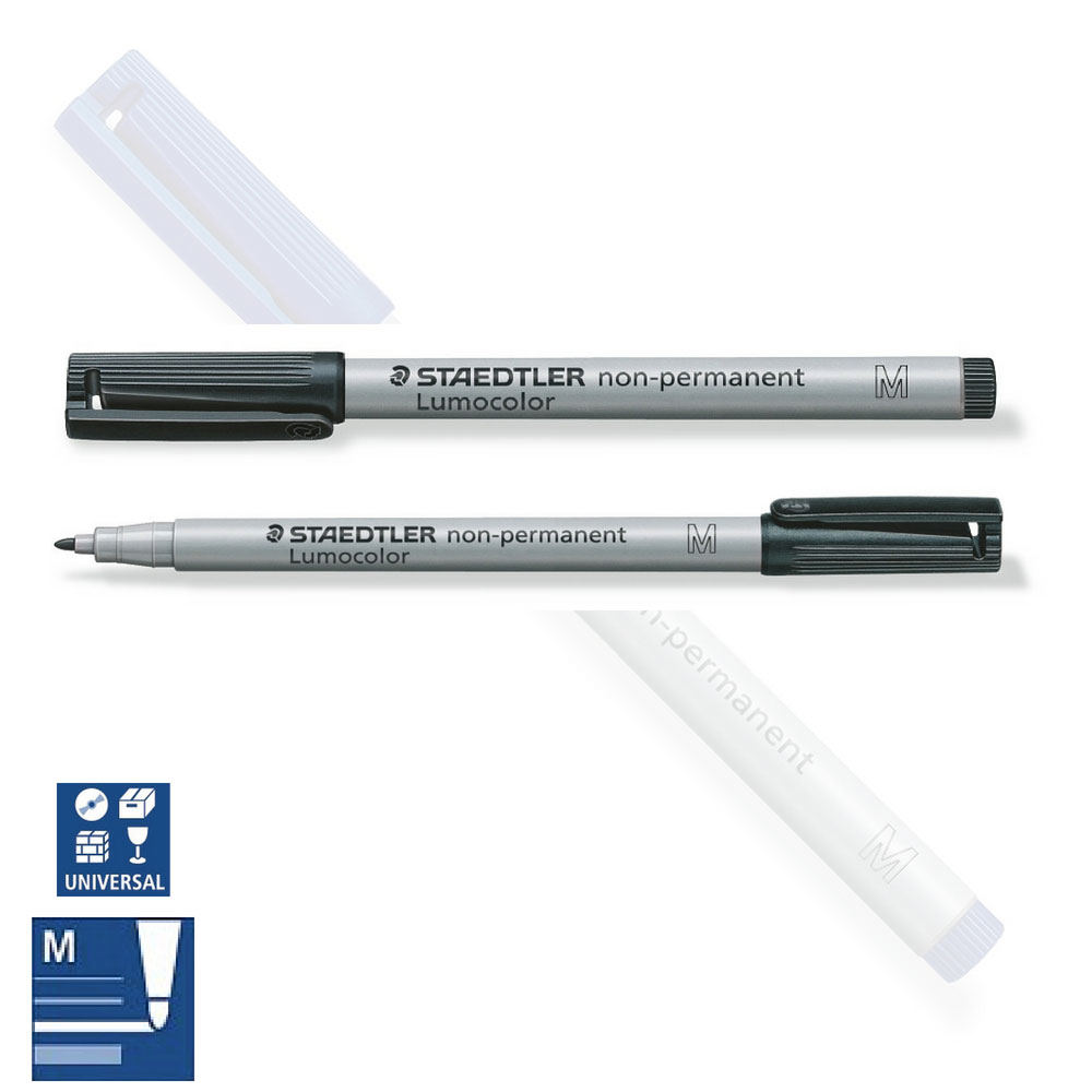 Folienstift non permanent M, medium, Staedtler, schwarz