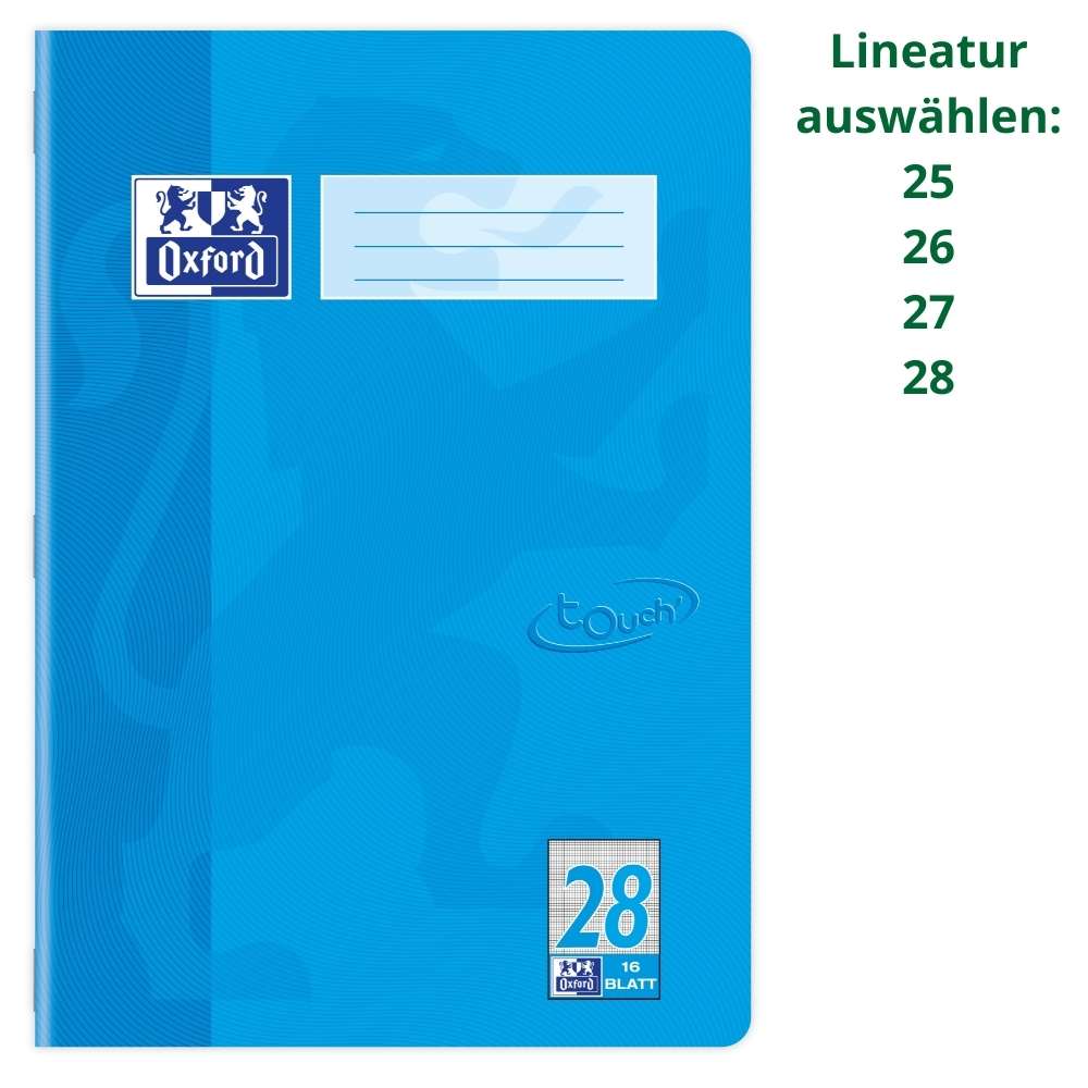 Oxford Touch Heft, verschiedene Lineaturen