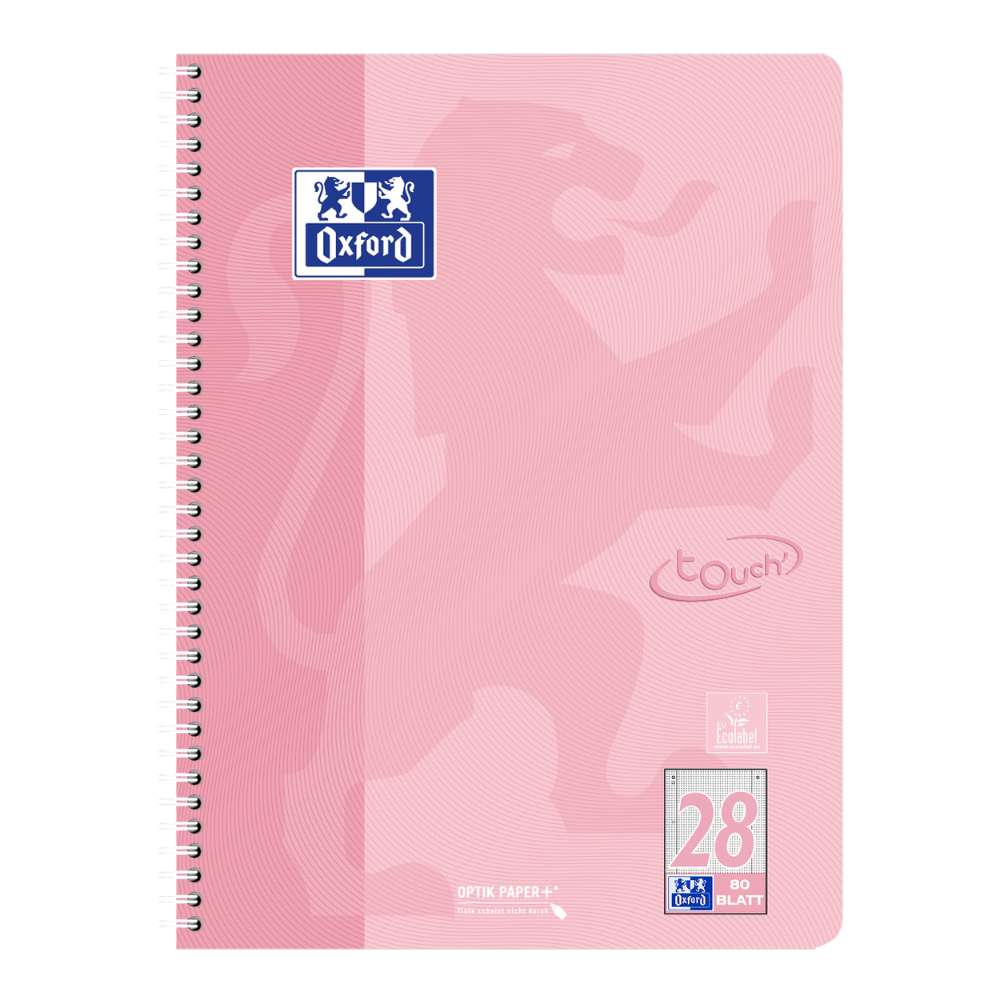 1x Oxford touch Collegeblock pastell Lineatur 28, farbig sortiert
