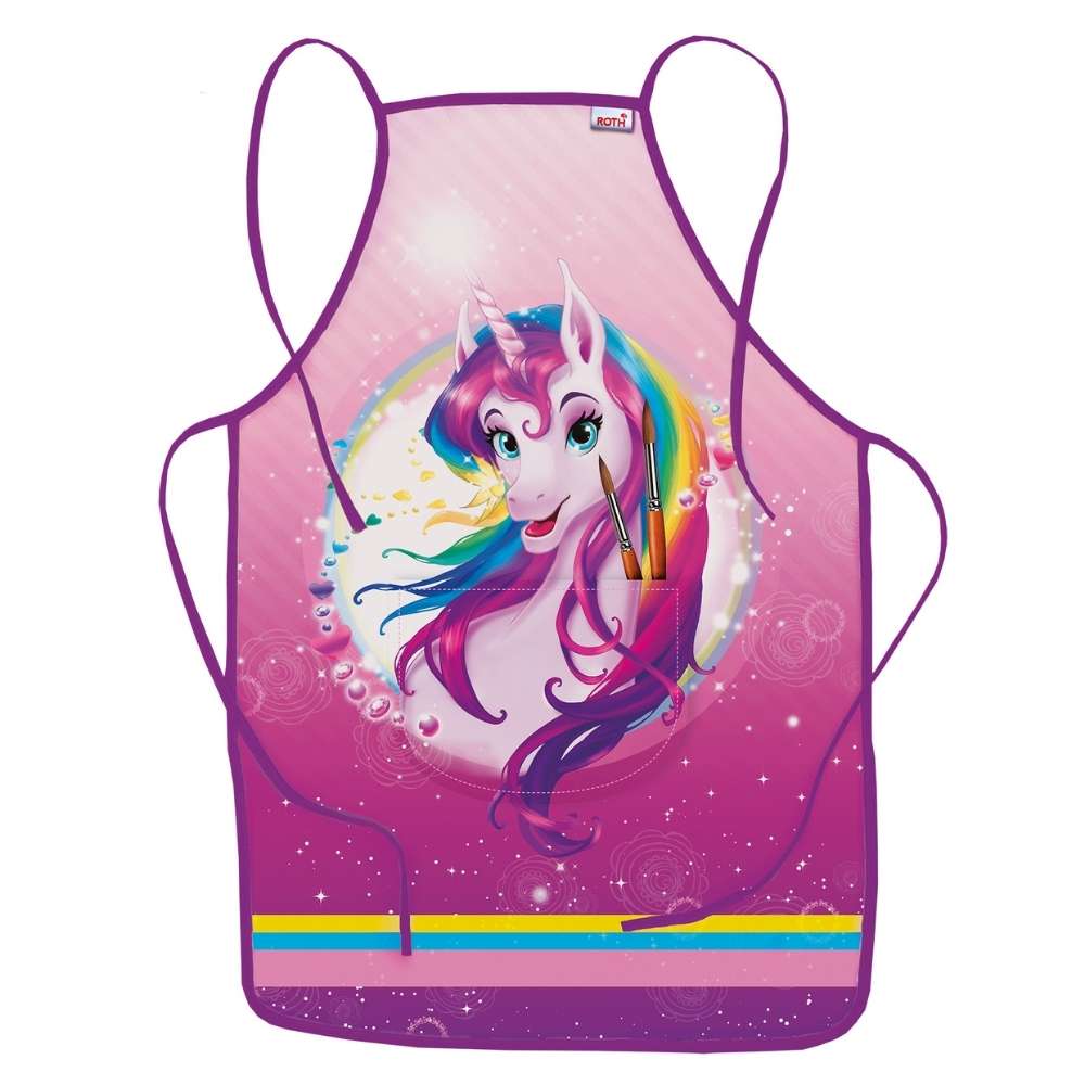 Bastelschürze Einhornportrait, Roth