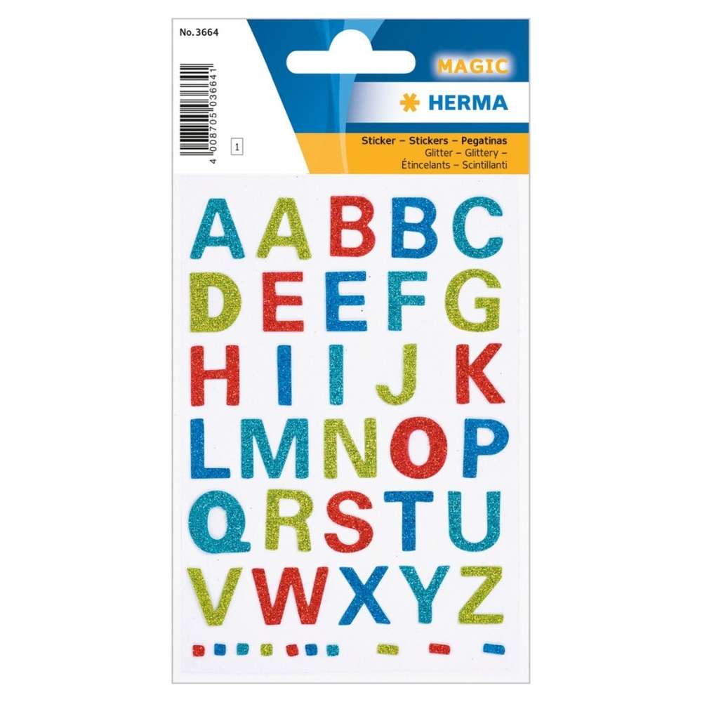 Buchstaben Aufkleber: Glitzer