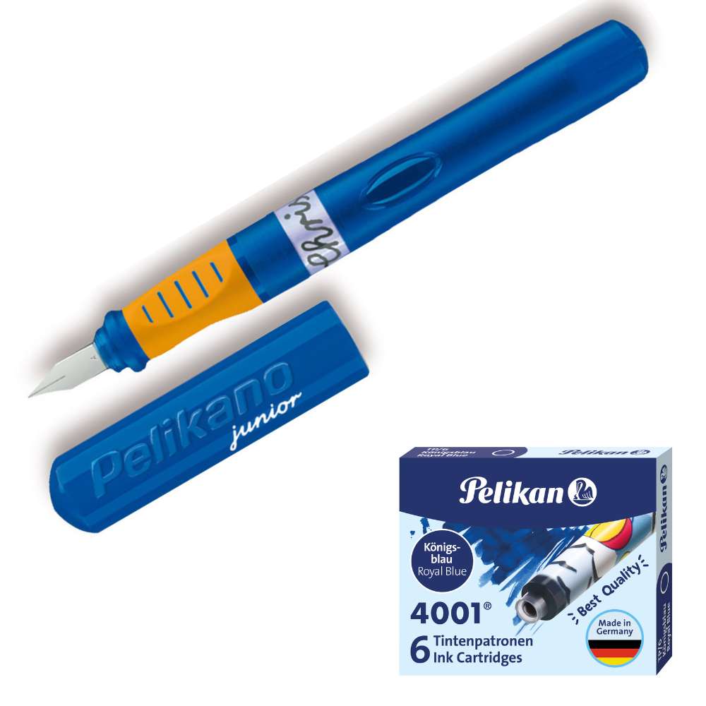 Pelikano Junior Anfängerfüller + 6 Tintenpatronen gratis, verschiedenen Farben