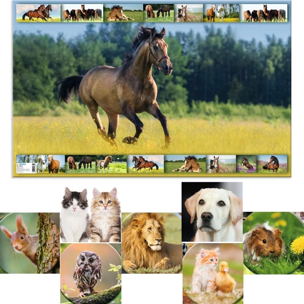Schreibtischunterlage mit Motiv, verschiedene Tierdesigns, Herma (Wendemotiv)