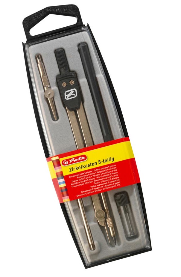 Herlitz Zirkel mit Zubehör, 5-teilig