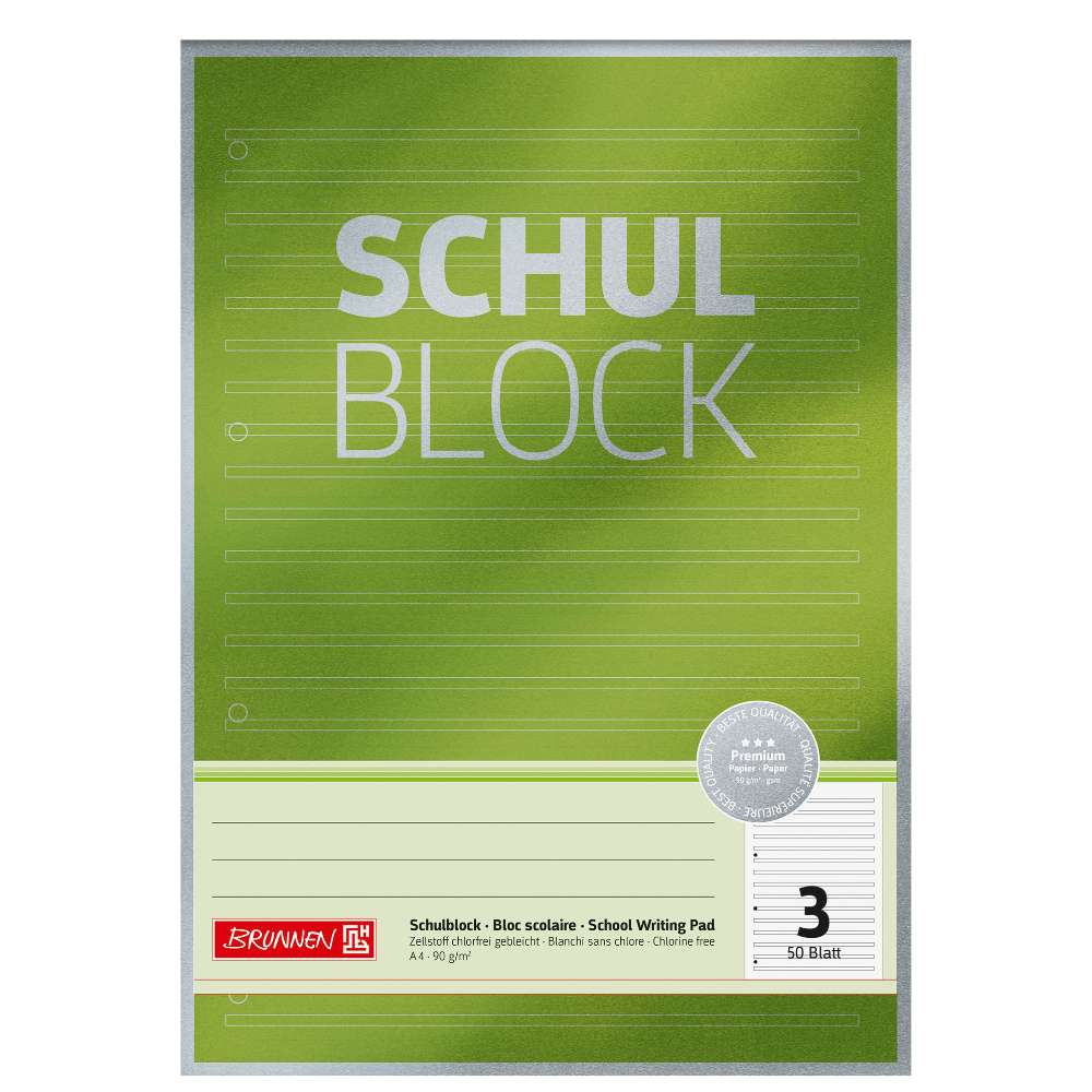 Brunnen Premium Block A4, Lineatur 3