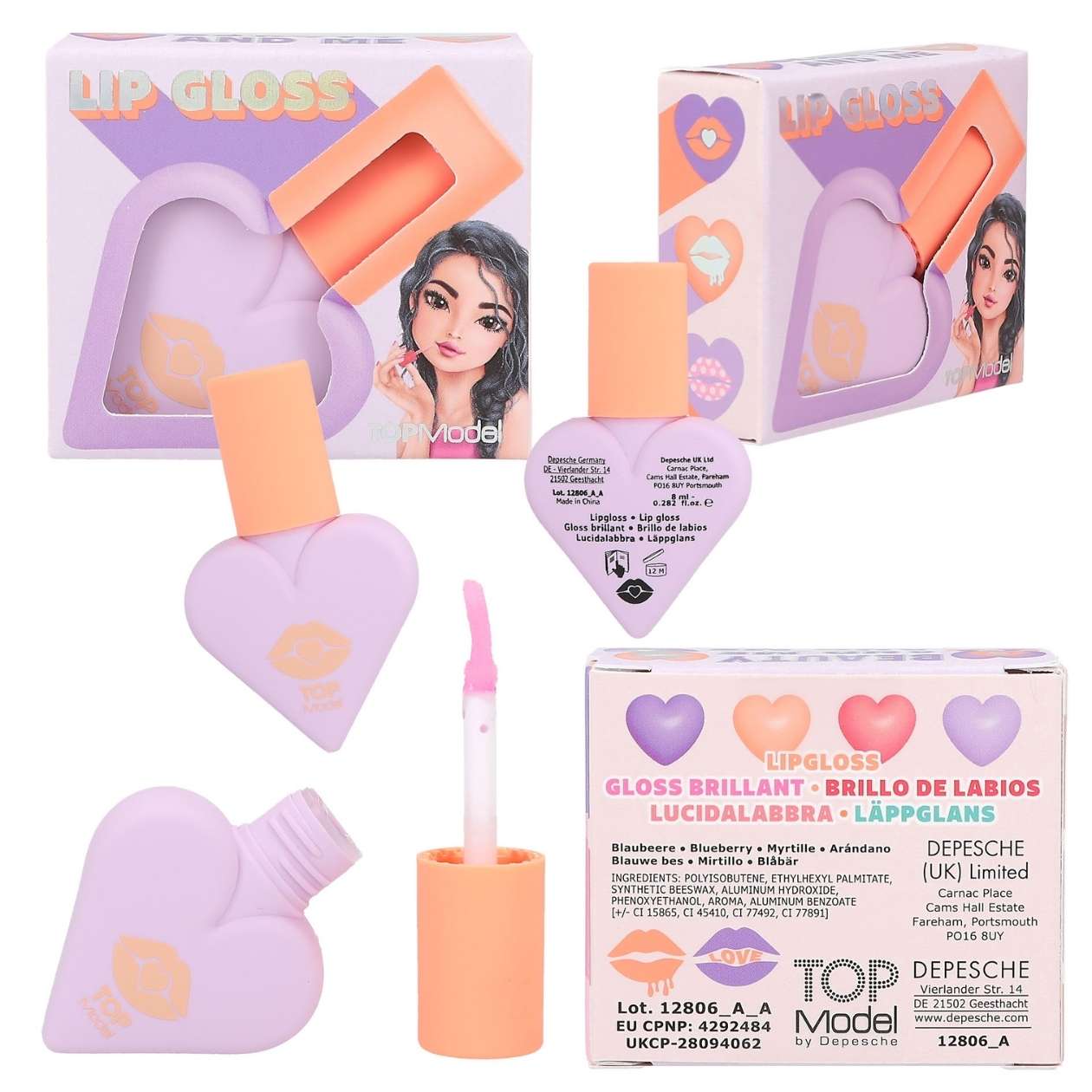 1x TOPModel Lipgloss, Sweet Heart, sortiert