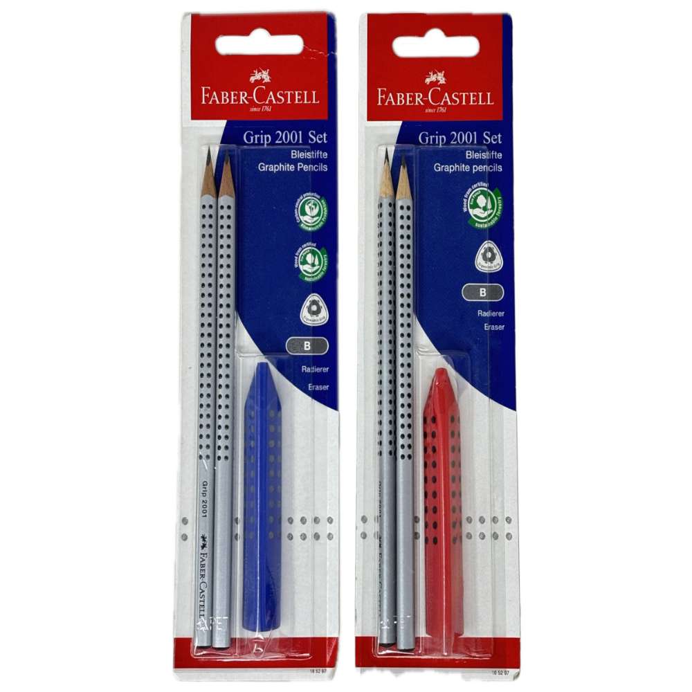 AKTION: 2x Bleistift Grip 2001 B plus 1x Radierstift, sortiert