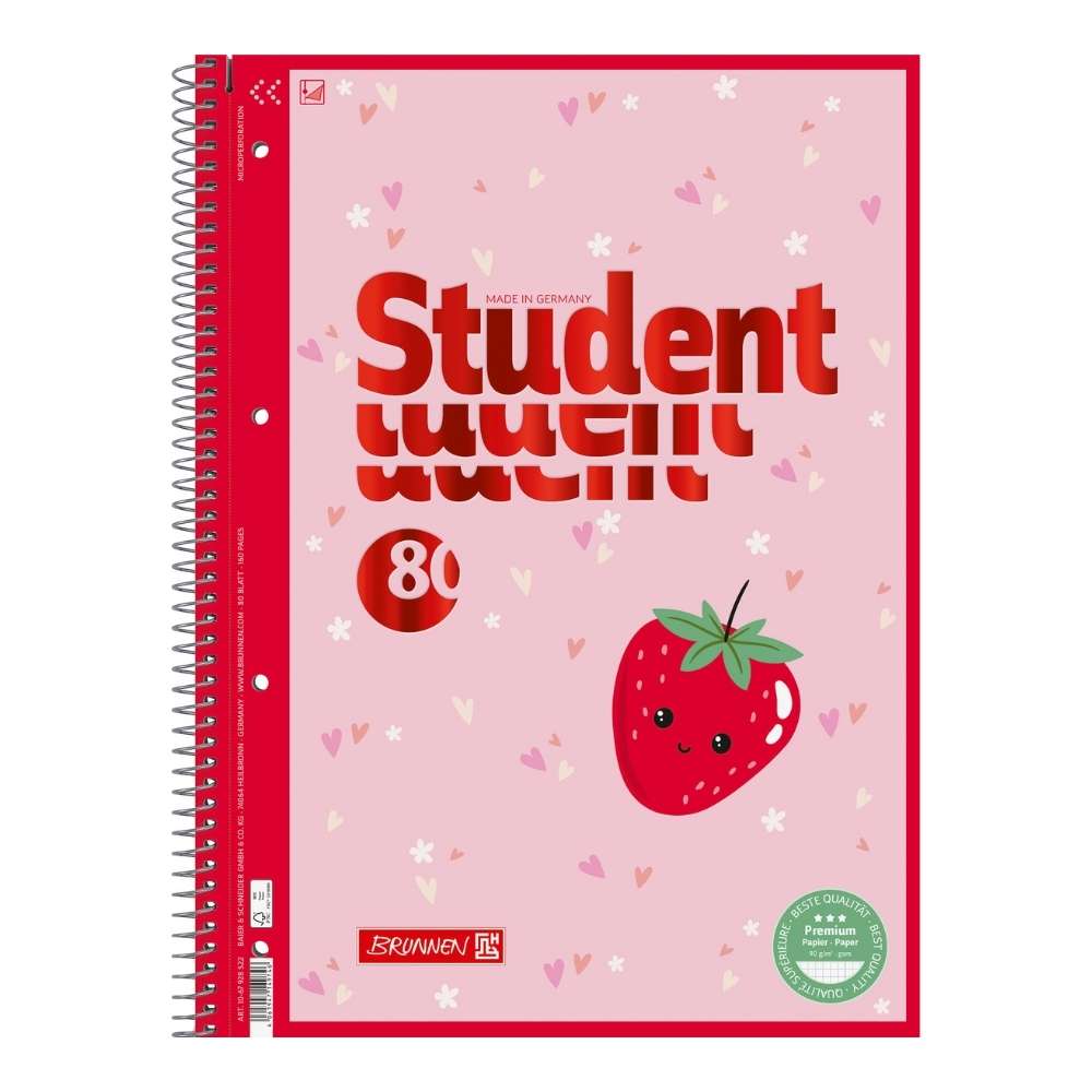 Collegeblock mit Motiv A4, Lineatur 28, Fruity Love