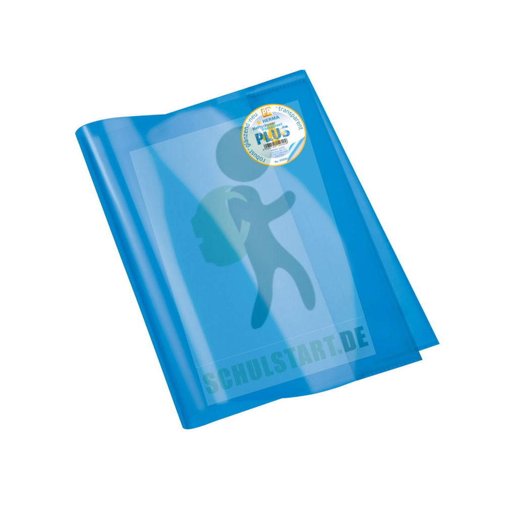 Arbeitsheft Umschlag A4 extrastark, blau transparent, Herma
