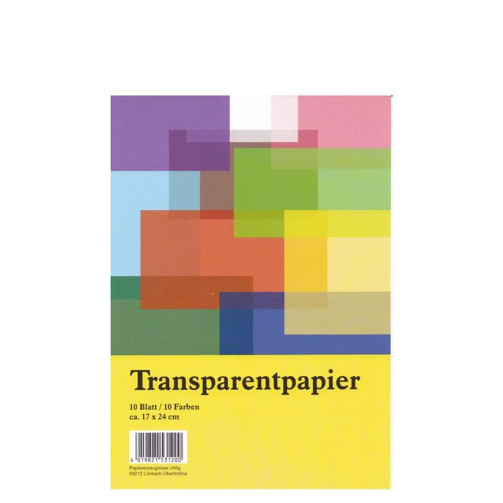 Transparentpapier farbig, 10 Blatt