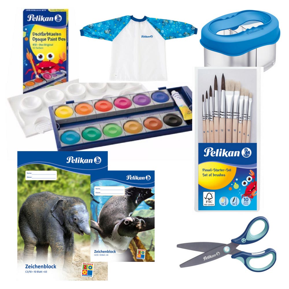 Pelikan-Malset XL mit Schere, blau