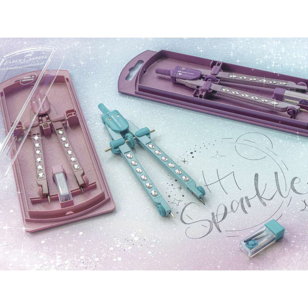 Schulzirkel Sparkle Faber-Castell, Factory, rose metallic