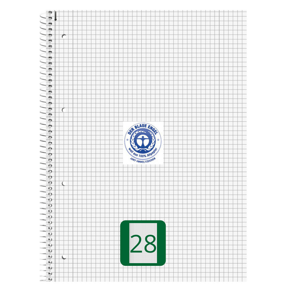 Collegeblock Recycling, Lineatur 28