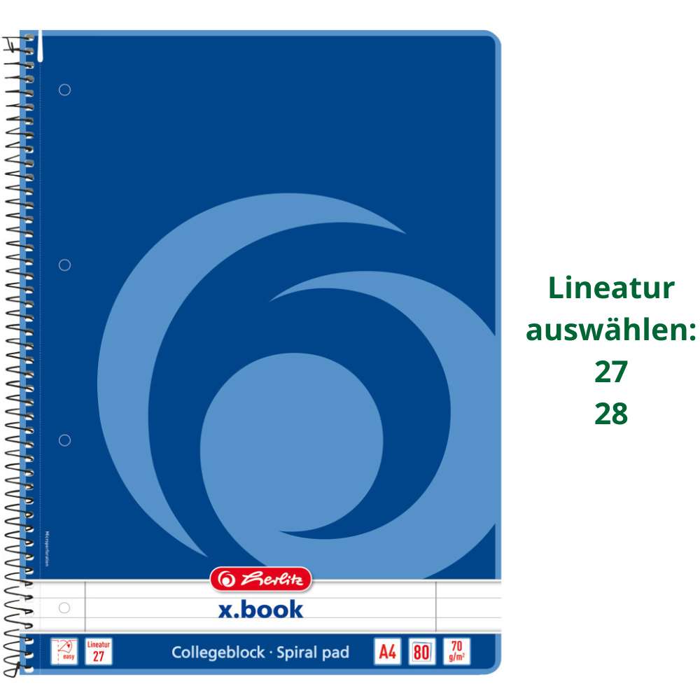 Herlitz Collegeblock, verschiedene Lineaturen