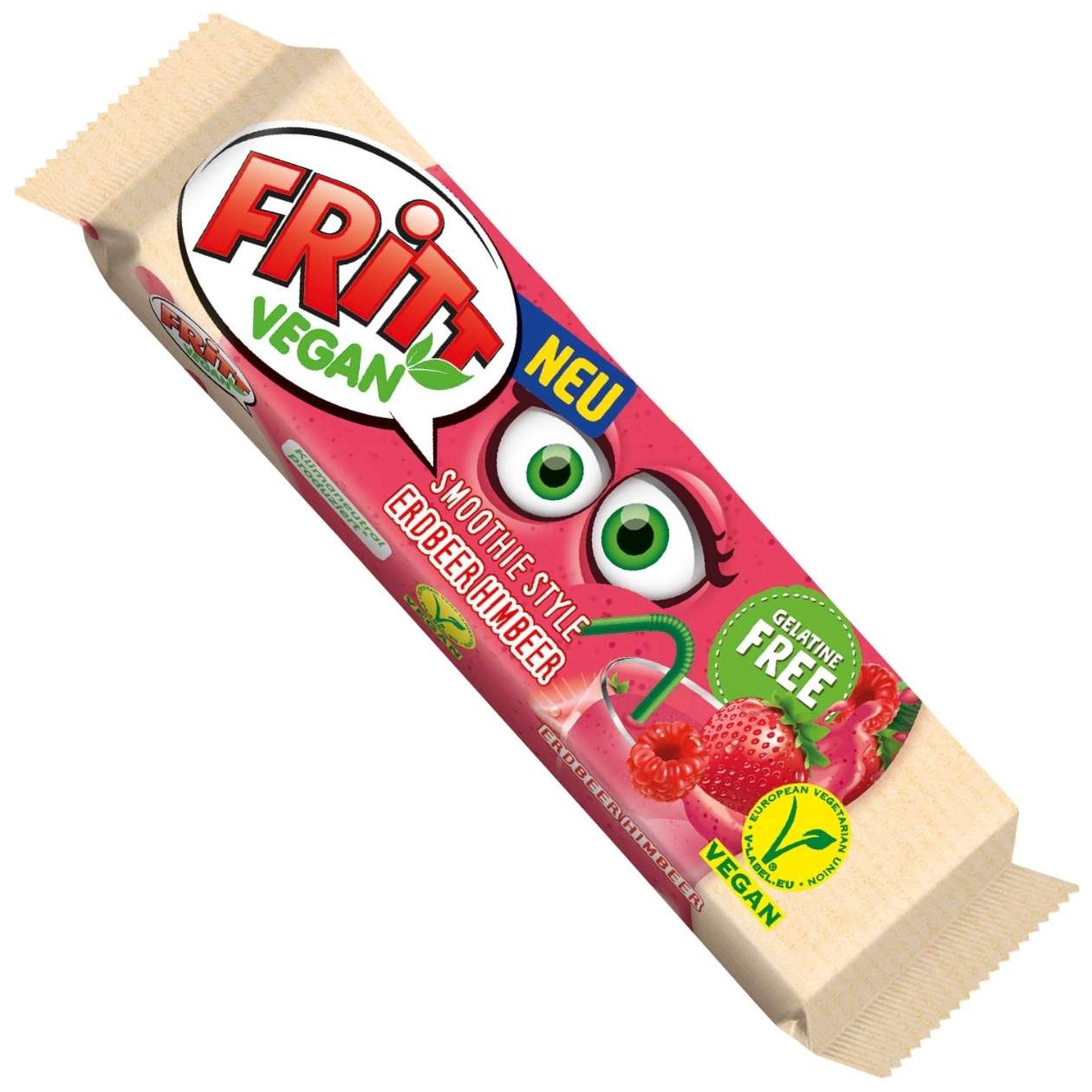 Fritt Vegan Kaustreifen, Erdbeer-Himbeer