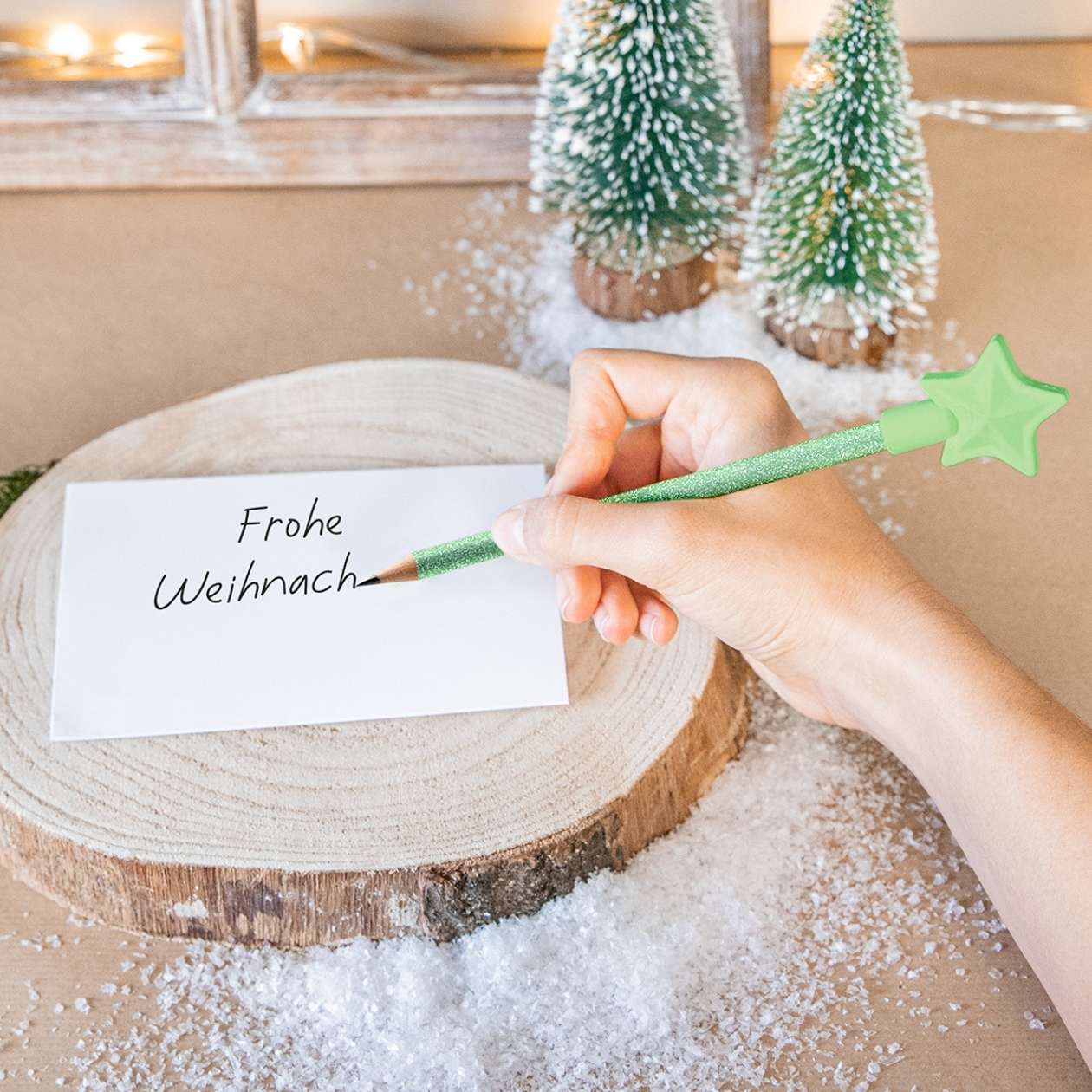 Glitzerbleistift mit Sternradierer, sortiert