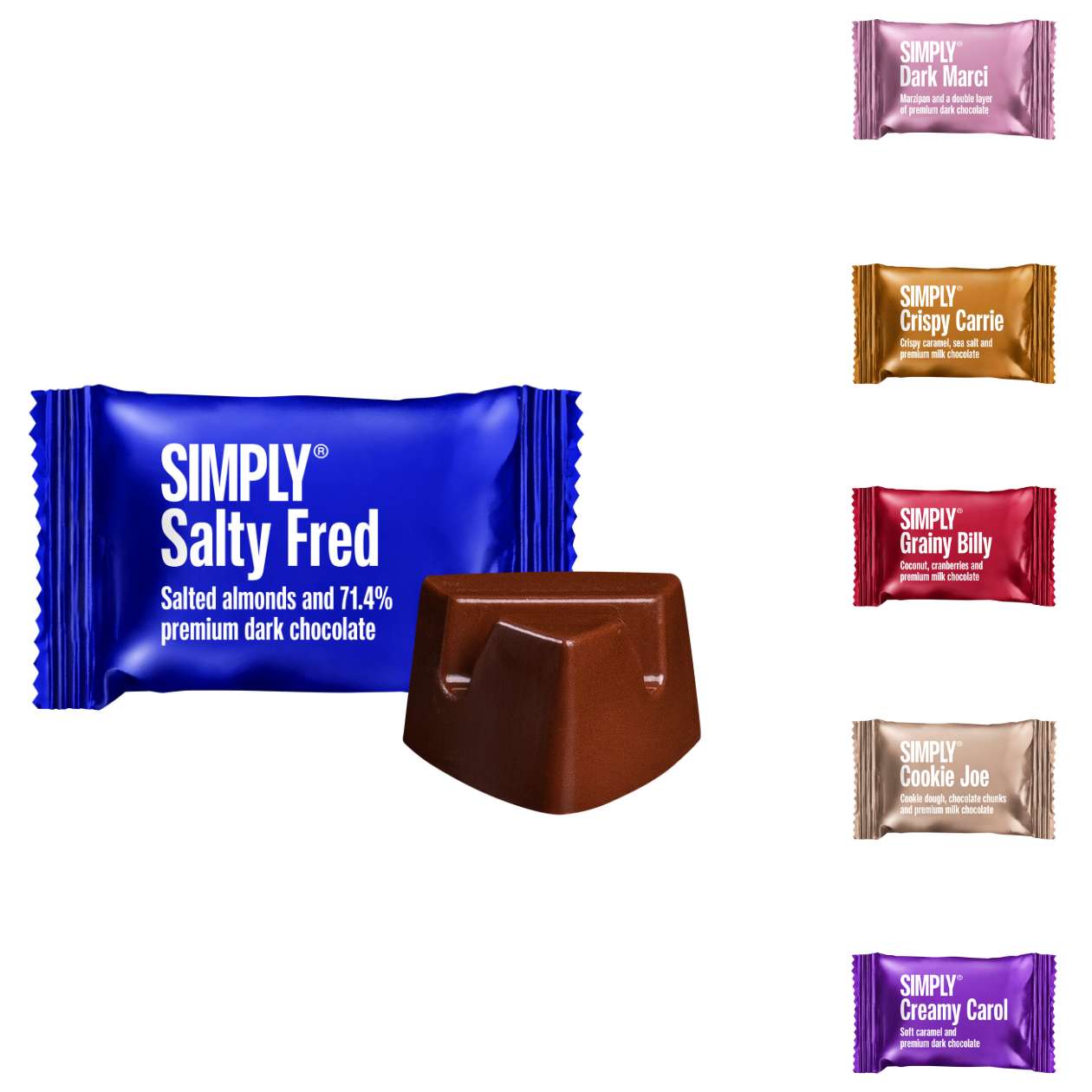 Simply Single Bites, verschiedene Sorten