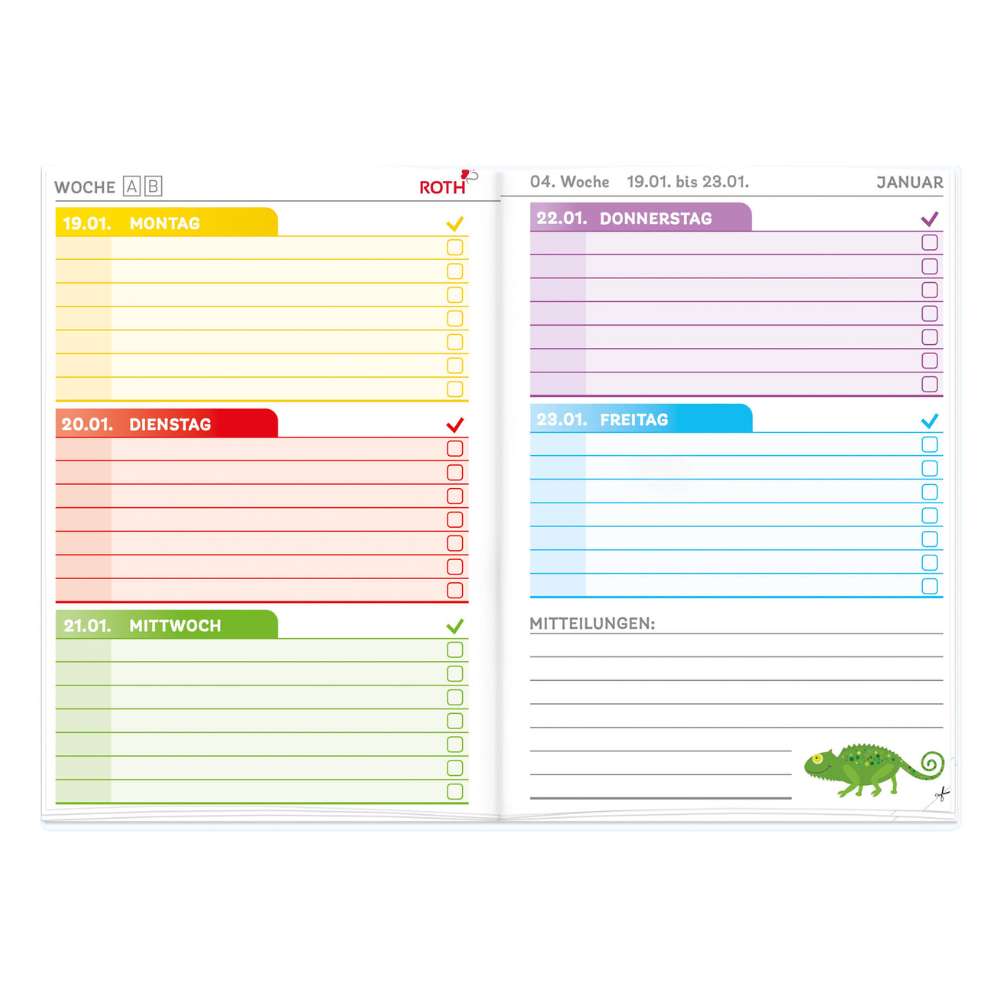 Klipp & Klar mit Datum 25/26 Hund und Katze, Hausaufgabenheft Grundschule