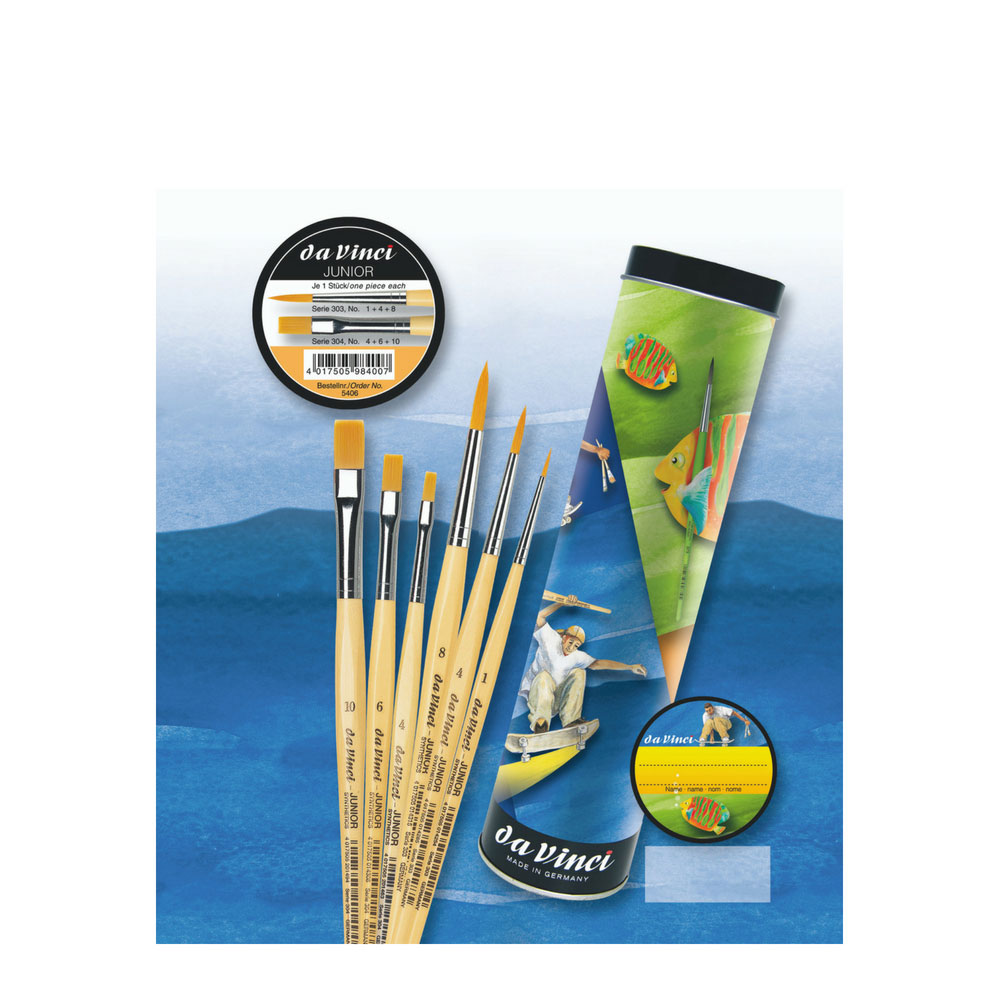 Pinseldose da Vinci, 3x rund, 3x flach