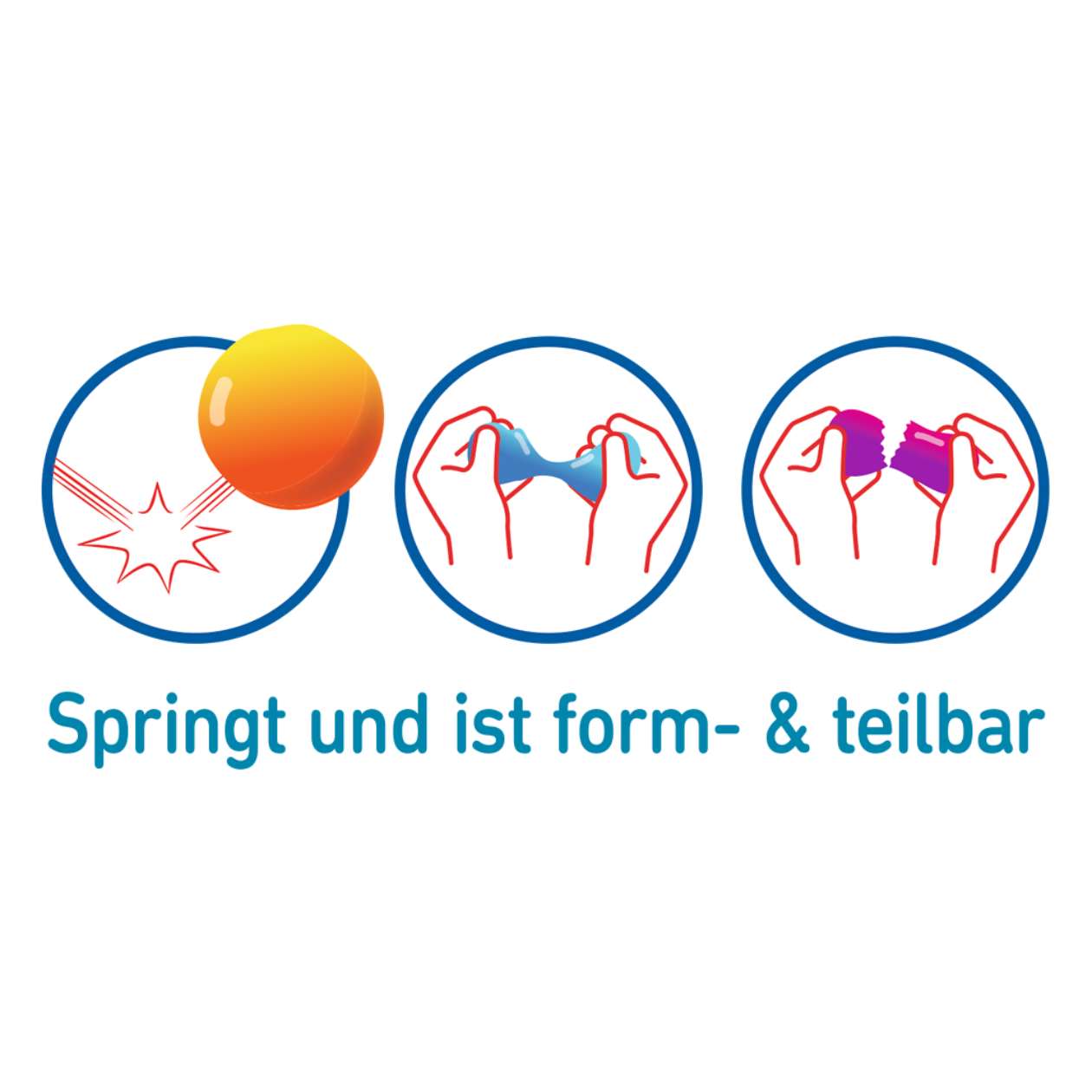 1x PhänoMINT Magische Farbwechsel-Springknete, sortiert