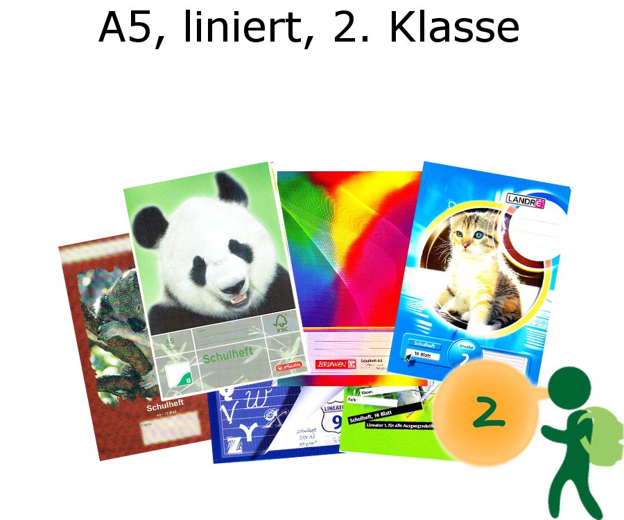 A5 Heft, Lineatur 2