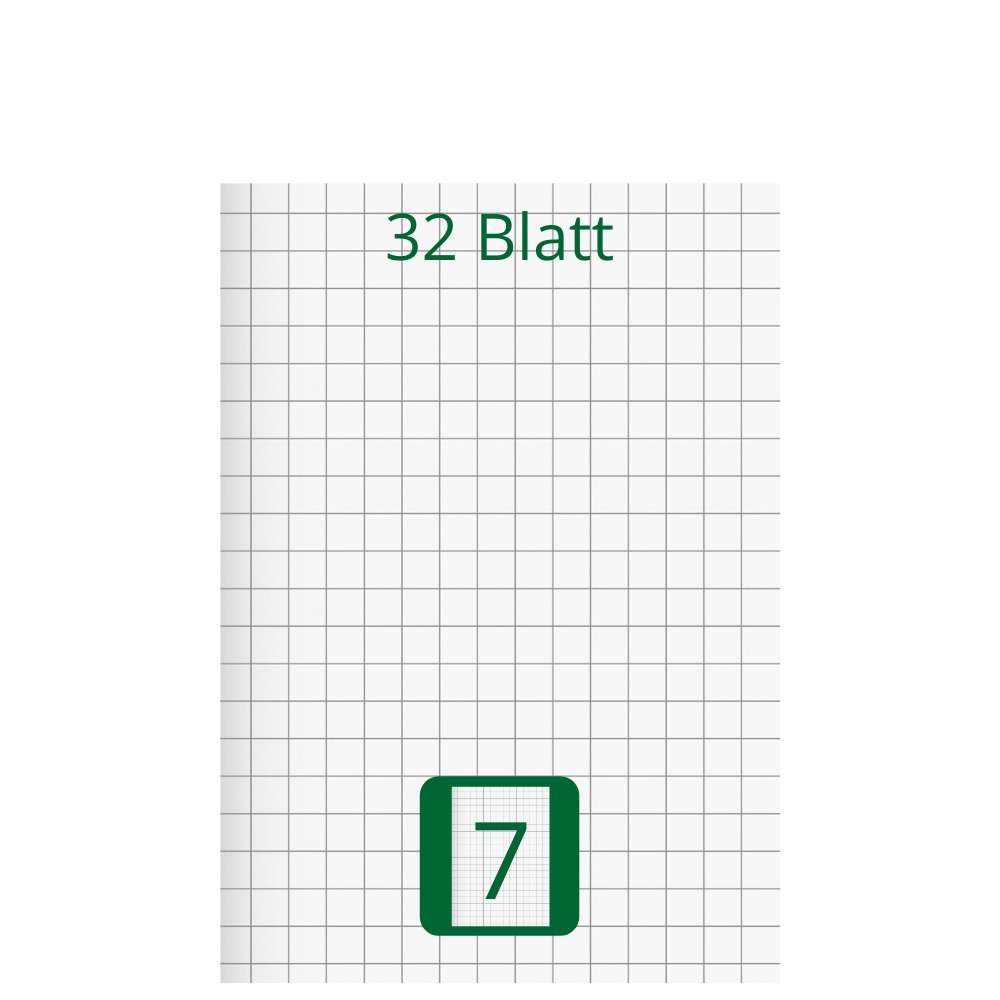 Doppelheft DIN A5, Lineatur 7, 32 Blatt