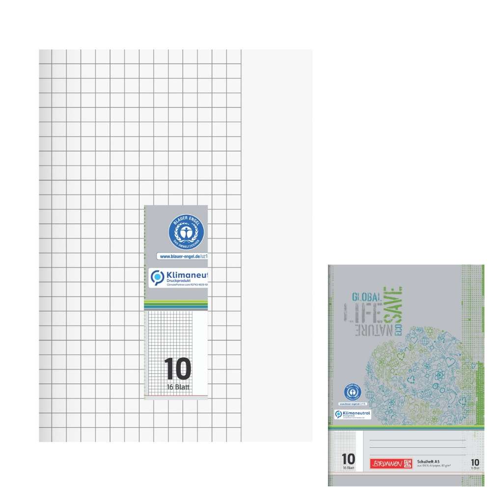 Recyclinghefte A5, Lineatur 10, Brunnen