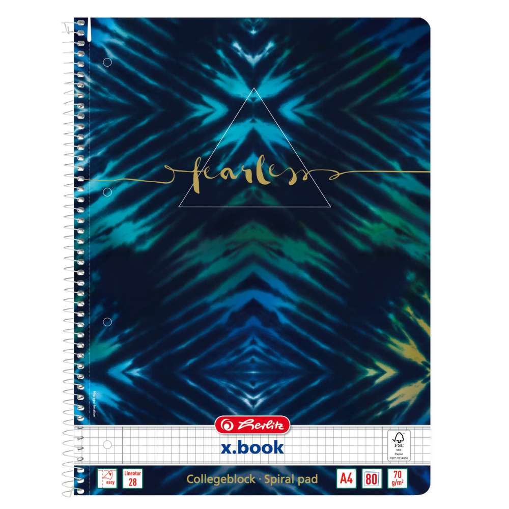 Collegeblock mit Motiv A4, Lineatur 28: New Batik Fearless
