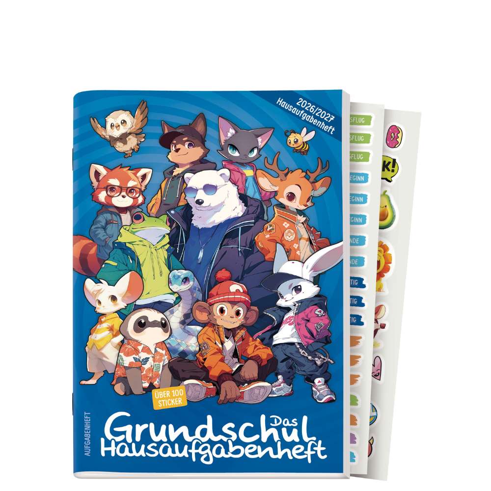 Häfft Grundschul-Aufgabenheft A5, mit Datum 2026/2027, Rasselbande