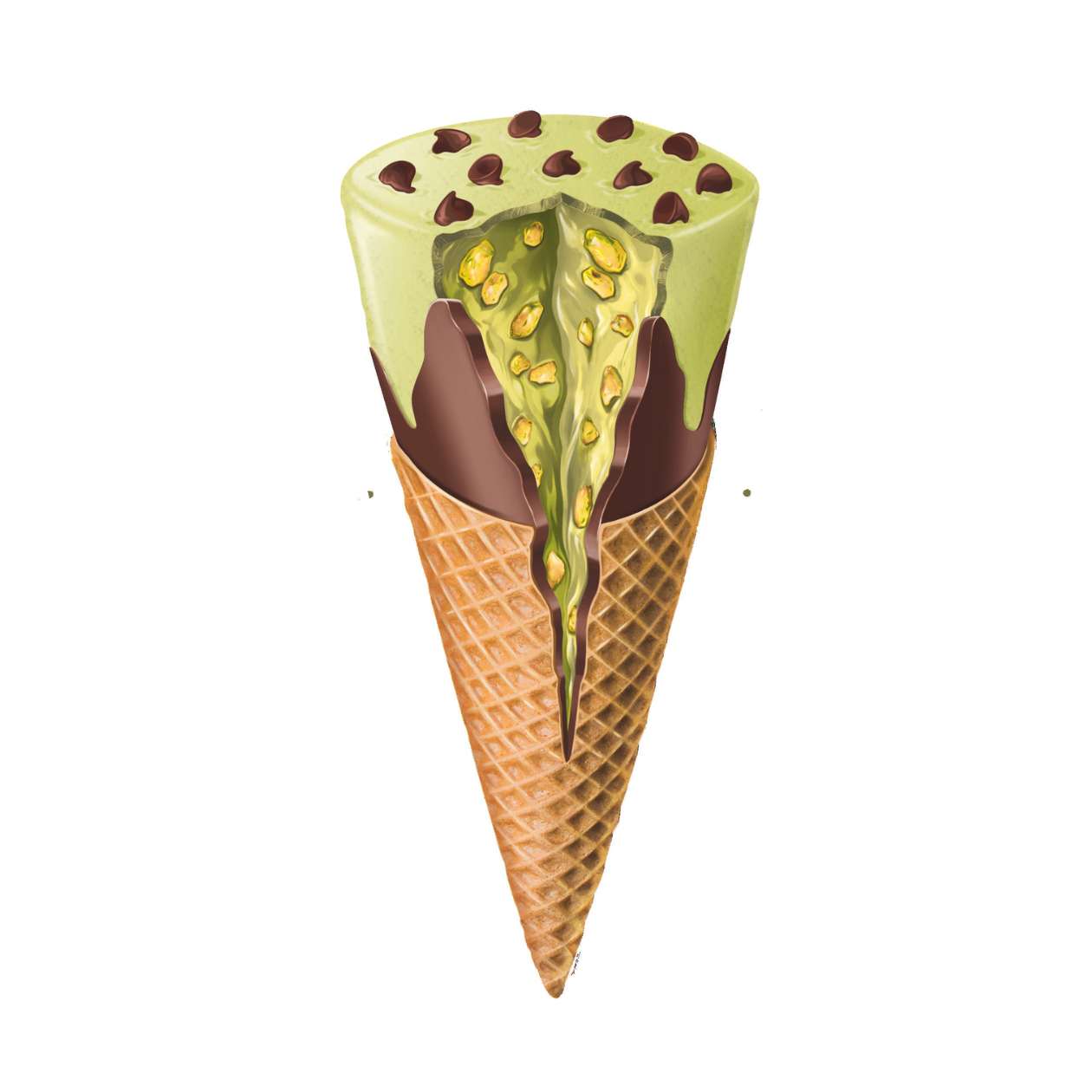 Messori Waffelhörnchen, Pistazien