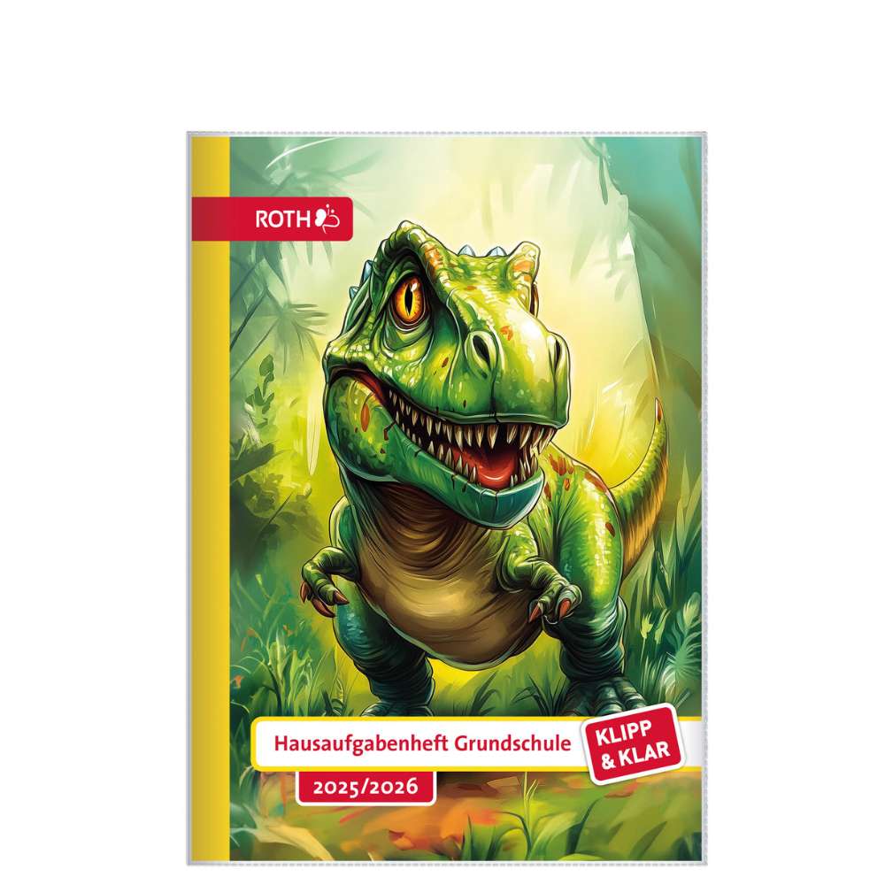 Klipp & Klar mit Datum 25/26 T-Rex, Hausaufgabenheft Grundschule