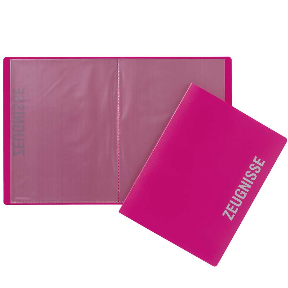 Sichthüllenmappe für Zeugnisse PP dunkelrosa