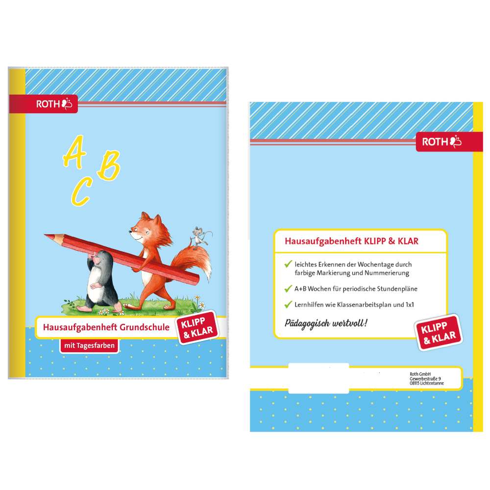 Hausaufgabenheft Grundschule "Klipp & Klar", Flinki & Schlau