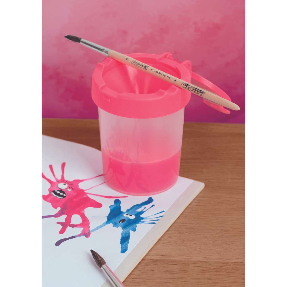 Brunnen Pinselbecher mit Deckel, tulip-pink