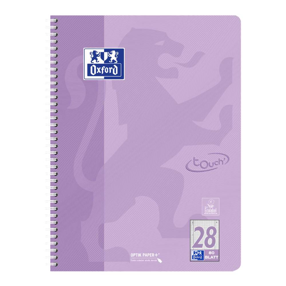 1x Oxford touch Collegeblock pastell Lineatur 28, farbig sortiert