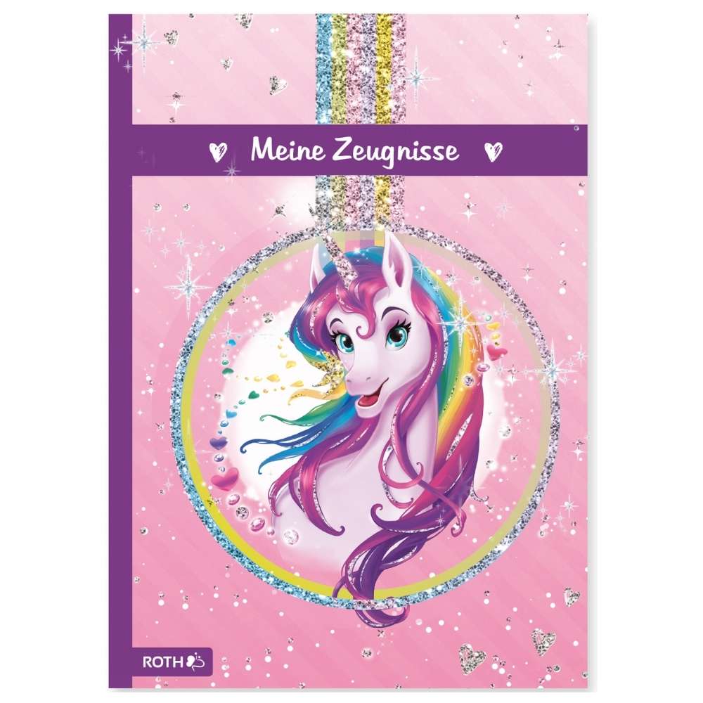 Zeugnismappe Einhornportrait